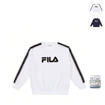 【FILA】KIDS 孩童款 吸濕排汗 長袖圓領T恤-白色 1TEY-8405-WT