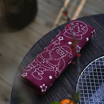 鐘聲刺繡 原創純手工 圣誕禮物雪人茶席 隔熱墊置物墊 茶道零配