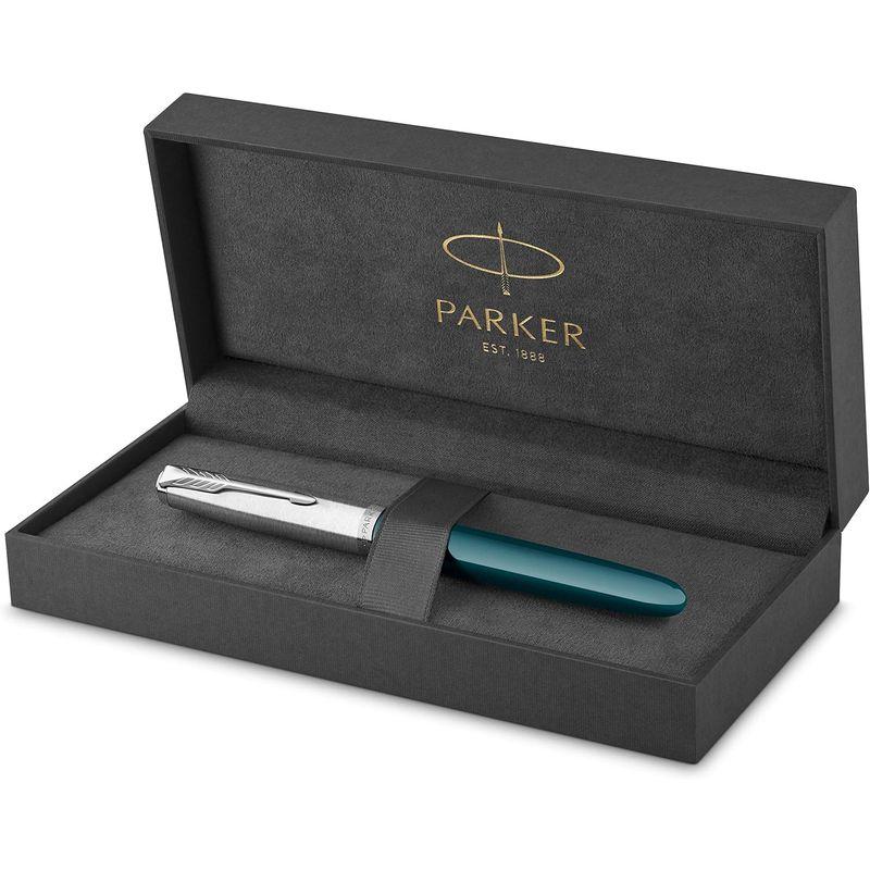 PARKER パーカー 万年筆 F 細字 51 ティールブルーCT 2123509 両用式 正規輸入品