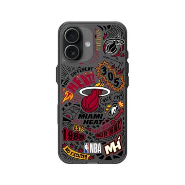 iPhone 17 Clear (相機按鈕) 酷墨灰 - NBA - 塗鴉系列-邁阿密熱火 Miami Heat - Graffiti