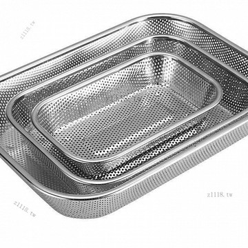 🎇可開發票✨廚房加厚不銹鋼網籃長方形瀝水籃 水果籃方籃洗菜漏篩控水筐筷#免運