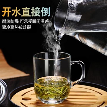 家用玻璃水杯帶蓋茶杯茶具套裝泡茶杯花茶功夫茶杯