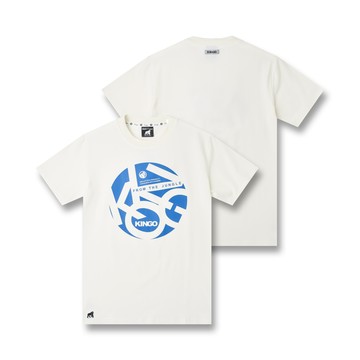 KINGO男款｜米白色印花T恤 411113