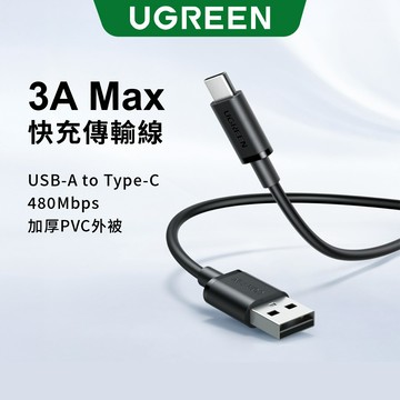 【綠聯】USB-A轉TYPE-C USB-C快充線｜TYPE-C USB-C充電線｜USB轉TYPE-C USB-C