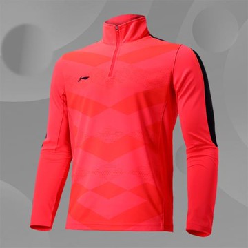 李寧足球服上衣男長袖組隊球衣T恤半拉鏈男子訓練服外套ATLM097