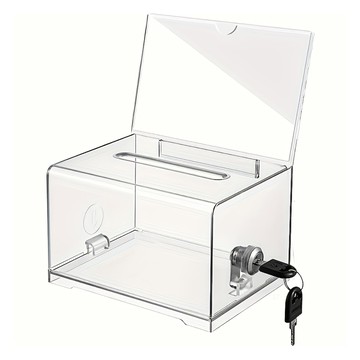 文具談 多用途壓克力投票箱 透明 1入  1個