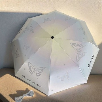 🔥嘉儀出貨🔥夢幻蝴蝶晴雨兩用摺疊傘高顏值防曬防紫外線自動女太陽傘便攜雨傘