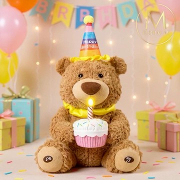 Hey!生日快樂🧸【Floral M】Happy Birthday泰迪絨毛熊熊  錄音×音樂×玩偶x祝福  摩羯座生日快樂