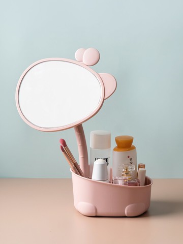 化妝鏡便攜桌面鏡子梳妝臺小鏡子學生宿舍家用高級感辦公室ins風