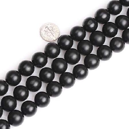 GEM-Inside Balck Agate Natural Gemstone Loose Beads 14mm Round Matte Brazil Crystal Energy Stone Power for Jewelry Making 15 Inches