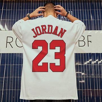 歐美潮牌23號oversize短袖t恤街頭大碼黑色圓領新款簡約半袖男潮