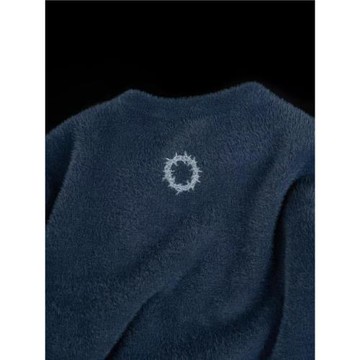 ANTIDOTE 貂毛運動風毛衣美式復古徽章印花v領球服加絨針織衫外套