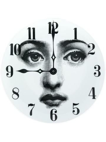 Fornasetti - face clock print plate - unisex - ceramic - One Size - White
