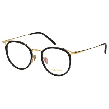 VEDI VERO 優雅小復古 β鈦 光學眼鏡(黑配金)VO9002