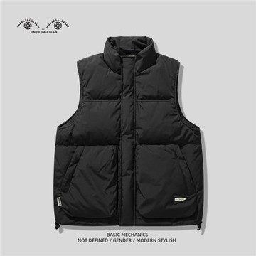 (免運)蓬松鴨絨高端立領潮牌羽絨馬甲男士秋冬季保暖背心外套男款馬夾