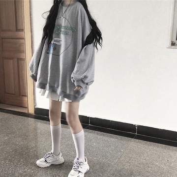 waitmore衛衣女學生寬松韓版潮ins慵懶風bf日系古著少女薄款外套