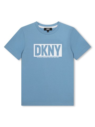 Dkny Kids - logo-print cotton T-shirt - kids - Cotton - 8 yrs - Blue