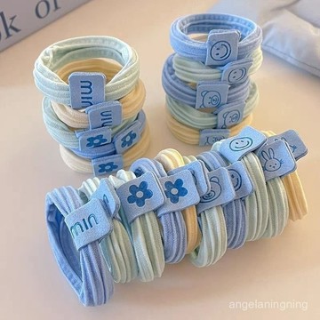 夏日爆款✨奶油色卡通可愛紮髮繩女2025新款高彈力耐用頭繩兒童馬尾皮筋頭飾 ORHO