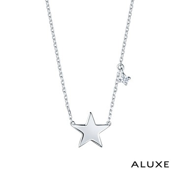 ALUXE 亞立詩 18K金 鑽石項鍊 閃耀星星 星形 NN0985