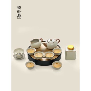 汝窯個人專用女士精致茶具一人家用茶壺套裝小泡球輕奢高檔辦公室