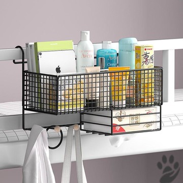 籃子收納筐宿舍床上床頭放手機放東西的小置物架大學生床邊掛籃。