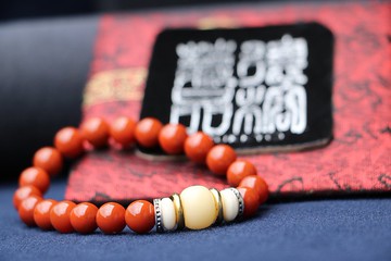 精品南紅瑪瑙8mm圓珠 滿色滿肉柿子紅 手鍊手珠手串手創 串珠設計