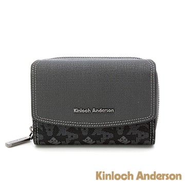 【金安德森】 Genevieve 經典老花折疊中夾-碳黑