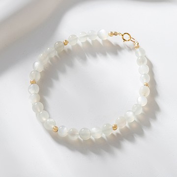 [銅合金]月華之戀水晶串珠手鍊【KTL709】-白月光石