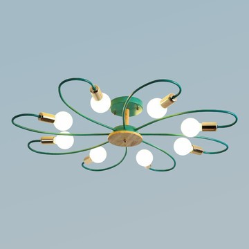 E27 鋼材原木造型半吸頂燈 36-60421