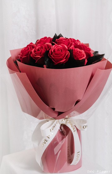 紅玫瑰花束/香皂花花束/生日花束/情人節花束/告白花束/約會花束
