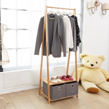 H&R安室家 竹製A字型收納掛衣架/吊衣架60X43.5X160cm BAF02