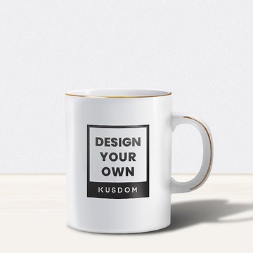 金邊骨瓷馬克杯, 400ml