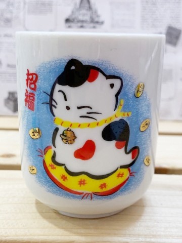 【震撼精品百貨】招財貓_招き猫~日本招財貓陶瓷杯/茶杯-藍#20100