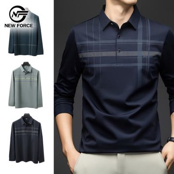 NEW FORCE 男士穿搭經典商務長袖POLO衫-6色可選
