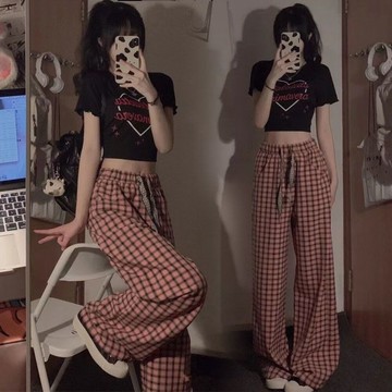 【台灣現貨速發】短版上衣 高腰闊腿褲 女夏運動休閒套裝 兩件式時尚套組 透氣短袖 顯瘦穿搭  夏日百搭 a0185