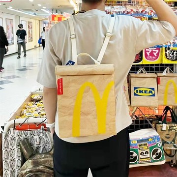 【麥當勞包包】 I'm lovin' it 小麥迷注意！背去買薯條或漢堡吧！McDonald's造型包 紙袋 背包 側背