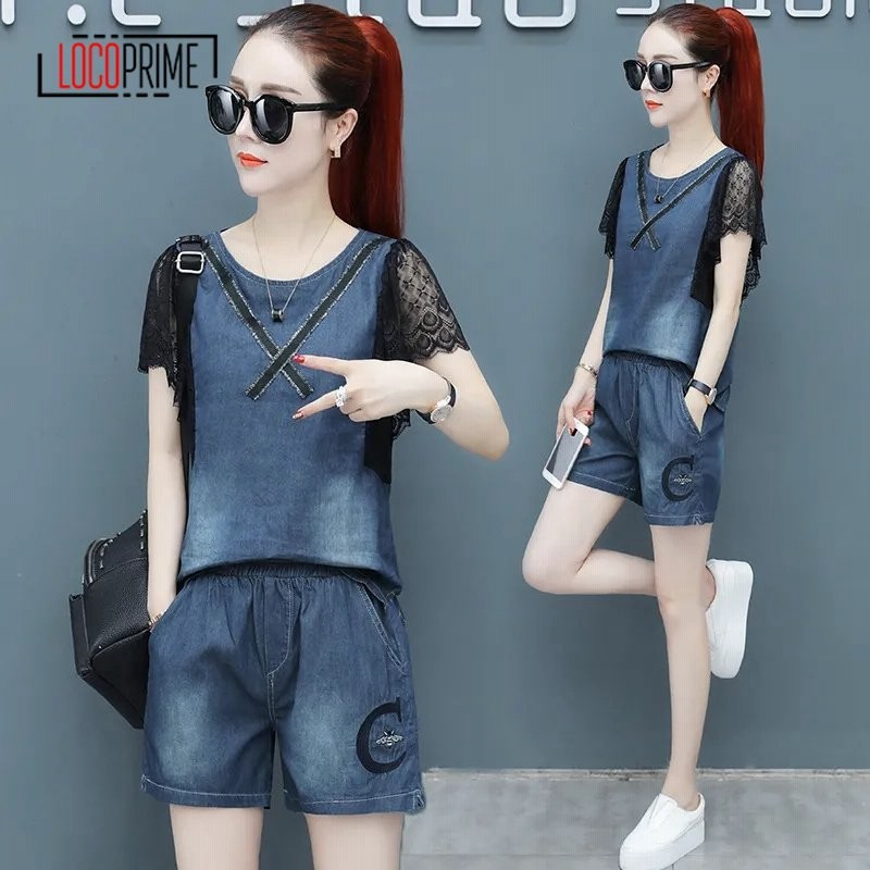 セットアップ レディース デニムセットアップ 上下セット デニムシャツ 半袖シャツ 薄手 デニムパンツ ショートパンツ 短パン 細身 体型カバー 大きいサイズ 通販 Lineポイント最大0 5 Get Lineショッピング