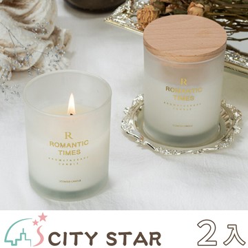 【CITY STAR】簡約木蓋精油椰蠟香氛蠟燭-2入