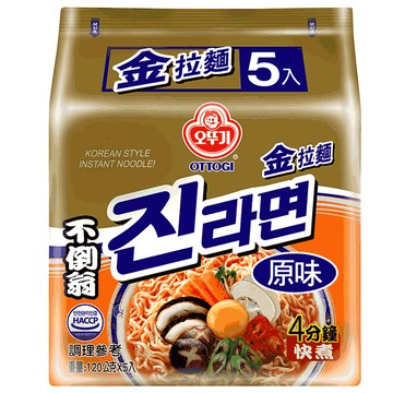不倒翁金拉麵-原味(袋)120g克 x 5Pack包