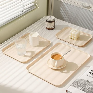 ⚡在臺出⚡託盤長方形小麥商業託盤餃子杯子茶杯盤子水果盤北歐ins塑料稭稈 BKQL