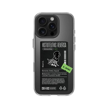 iPhone 16 Pro Clear Case（相機按鈕） 透明 - Marine Debris - 塑膠袋逆帆魷（隱藏版）