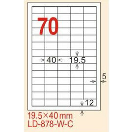 【龍德】LD-878(直角) 雷射、影印專用標籤-紅銅板 19.5x40mm 20大張/包【APP滿額下單4%點數(單一帳號最高1000點)】7/31止