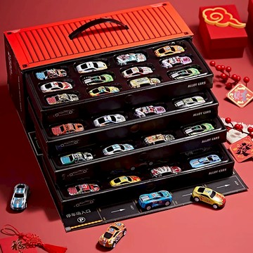 【台灣出貨】禮盒 集裝箱 車庫 合金 鐵皮玩具車  小汽車 男孩 賽車 兒童禮物 生日禮物