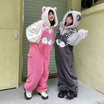 可愛卡通珊瑚連體睡衣新款2025加厚冬季毛絨睡袍家居服保暖ins 冬天居家服 情侶搞怪睡衣 睡袍套裝 睡袍 連身睡衣