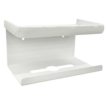 免打孔 標準款 壁掛式面紙盒與廁所收納架 白色  1組