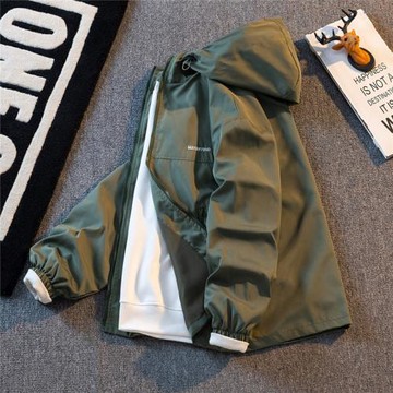 日系復古機能沖鋒衣外套男潮牌痞帥寬松休閑工裝夾克男士連帽風衣