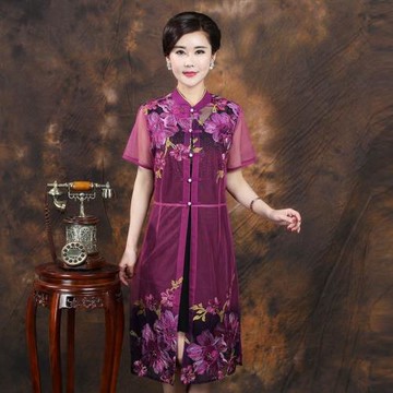 高貴春夏外套中老年媽媽披肩女中長款中年女裝開衫薄款風衣外搭