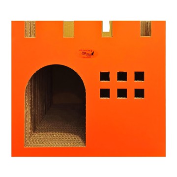 寵物夢工廠 豪華城堡 貓抓板  45 x 42 x 40cm  橘色  1個