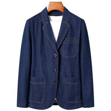 【巴黎精品】現貨+預購 男西裝外套牛仔外套商務休閒西服-春秋修身單寧男外套a1ns14