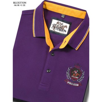 長袖T恤男裝秋季上衣翻領純棉寬松帶領商務休閑Polo衫體恤衫正品